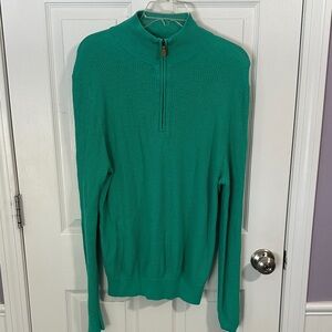Brooks Brothers Turquoise Knit Half-Zip Sweater